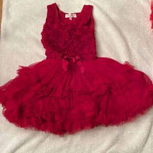 Popatu Deep Red Ruffled Dress